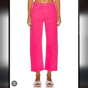 MOTHER Superior 28 Denim Ditcher Crop Jeans Pants The Devil May Care Pink Barbie